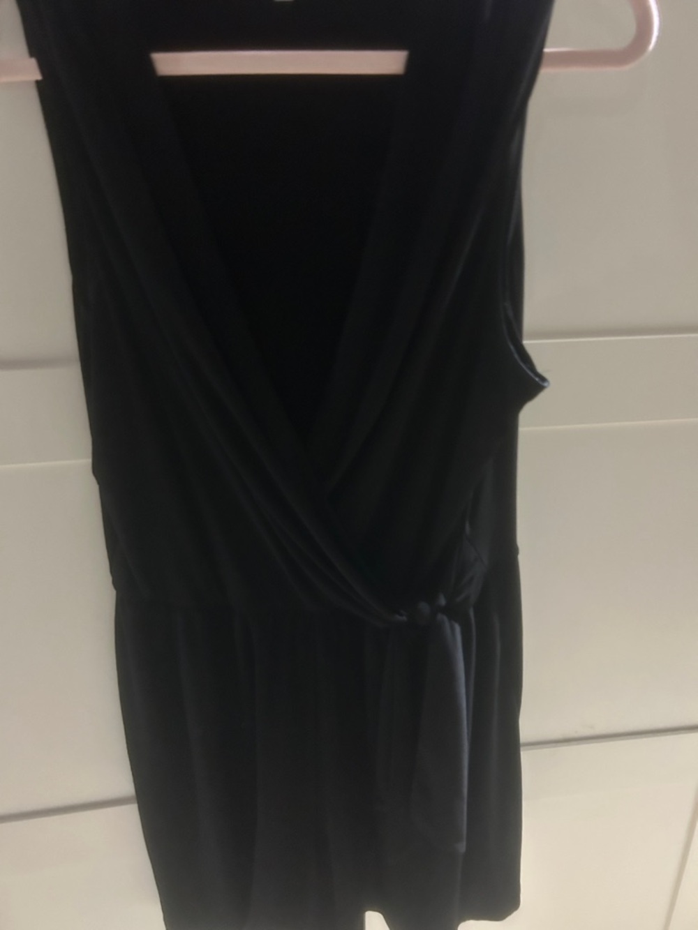 Annalee + Hope Black Sleeveless Wrap Romper